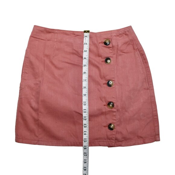 Topshop Asymmetrical Button Skirt With Pockets in Dusty Rose, size Small - Picture 7 of 11
